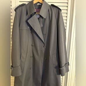 Oleg Cassini Weather Ready Trench Coat/Raincoat Charcoal grey  Size 40 long